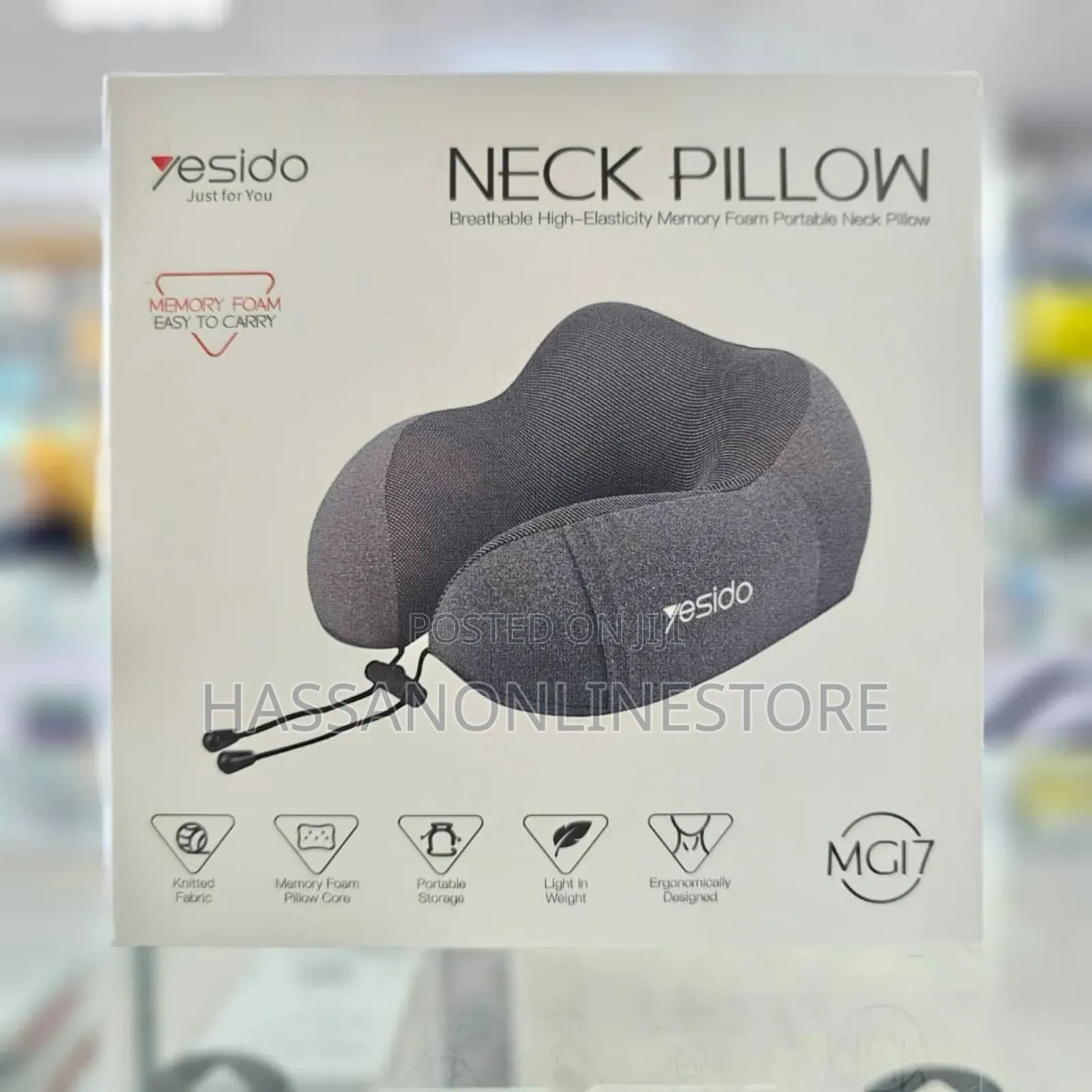 Yesido Mg17 Neck Pillow Memory Foam With Storage Pouch