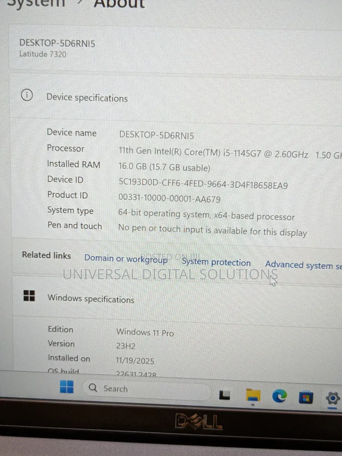 Laptop Dell Latitude 7320 16GB Intel Core I5 SSD 256GB