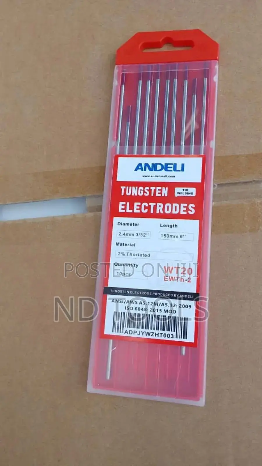 Tungsten Rods 2.4x155 Thorium2%