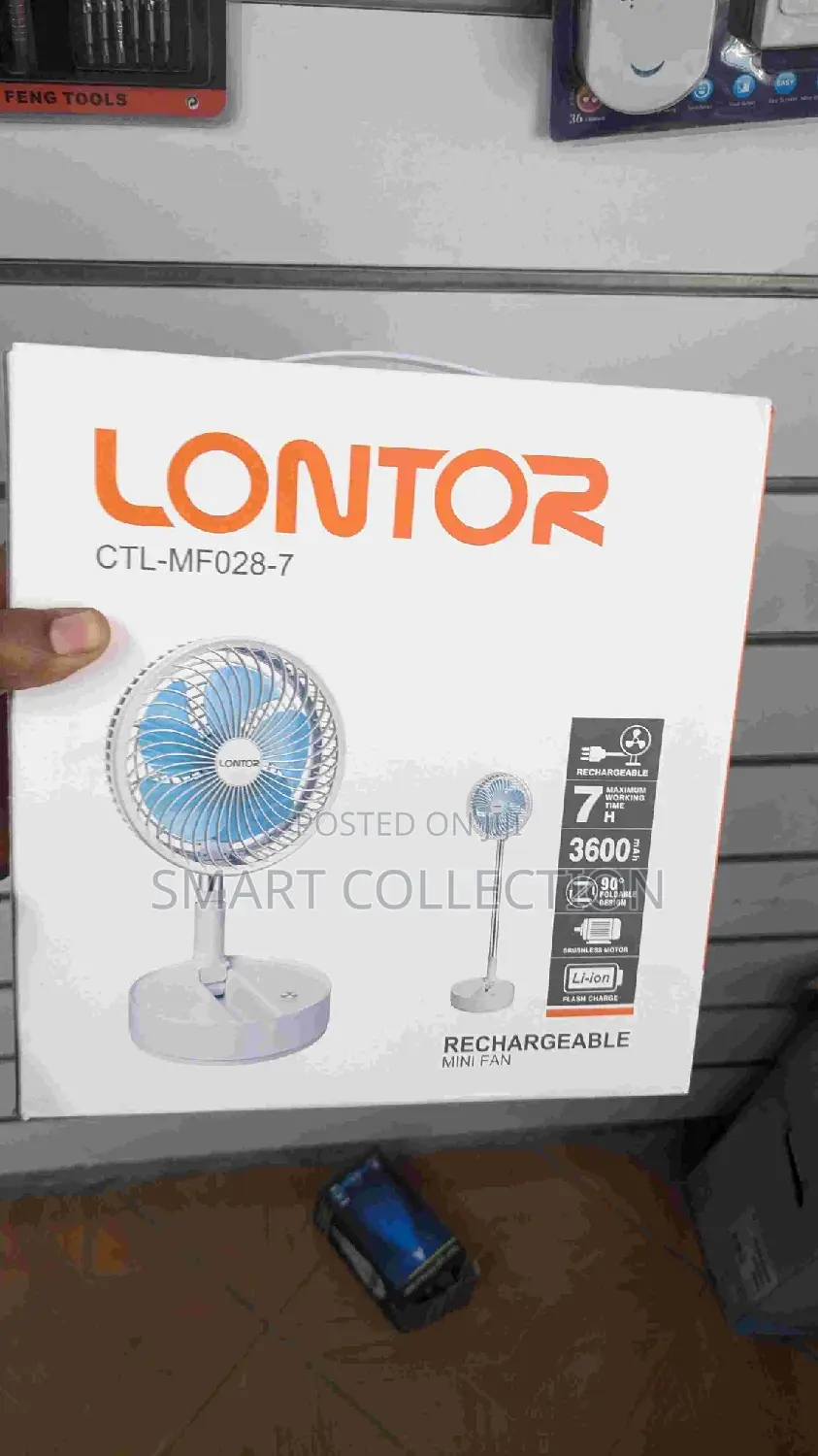 Lontor 7" Rechargeable Stretchable Standing/Table Fan