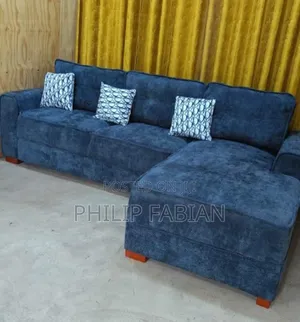 Dark Blue L Sofa
