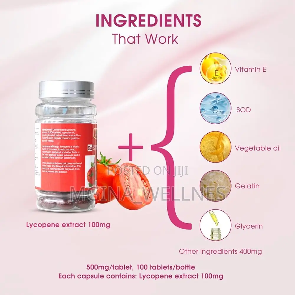 Lycopene Soft Capsule, 100mg Tomato Supplement Extract, Organic