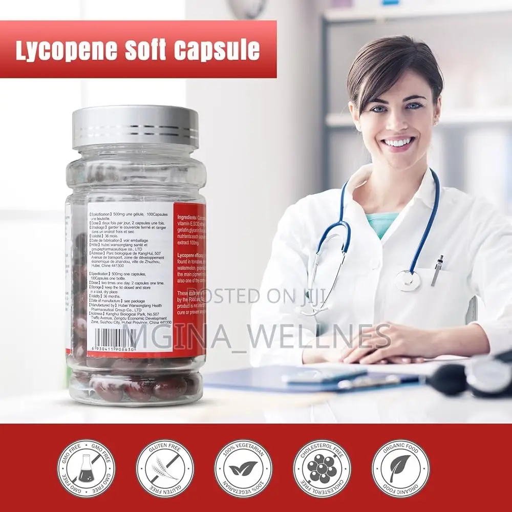Lycopene Soft Capsule, 100mg Tomato Supplement Extract, Organic
