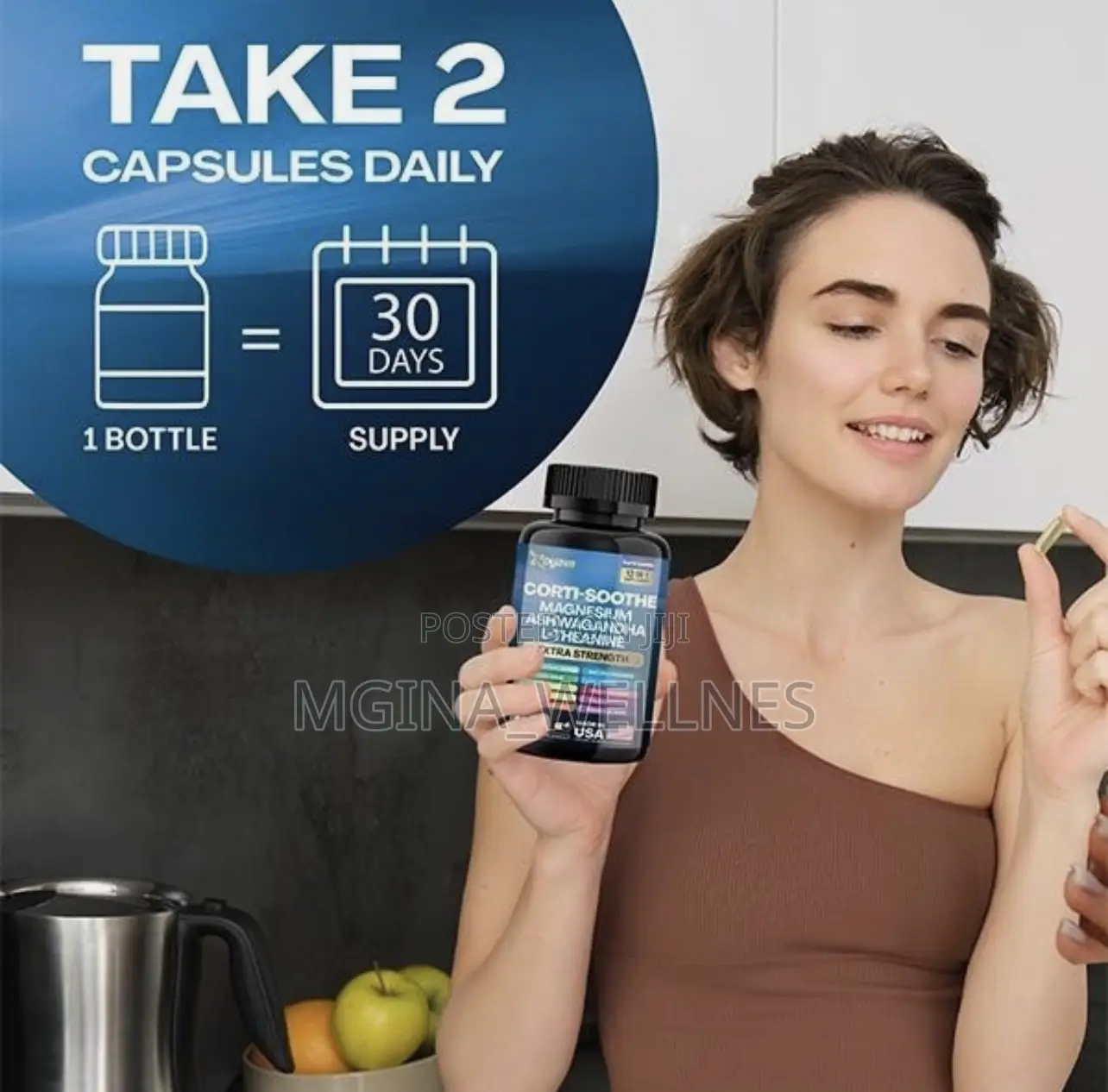Corti-Soothe Magnesium,Ashwagandha,L-Theanine - Supports Cortisol