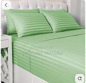 Shuka Za Uganda Zenye Strips 2 Bedsheets+ 4 Pillow Cases Pure Cotton
