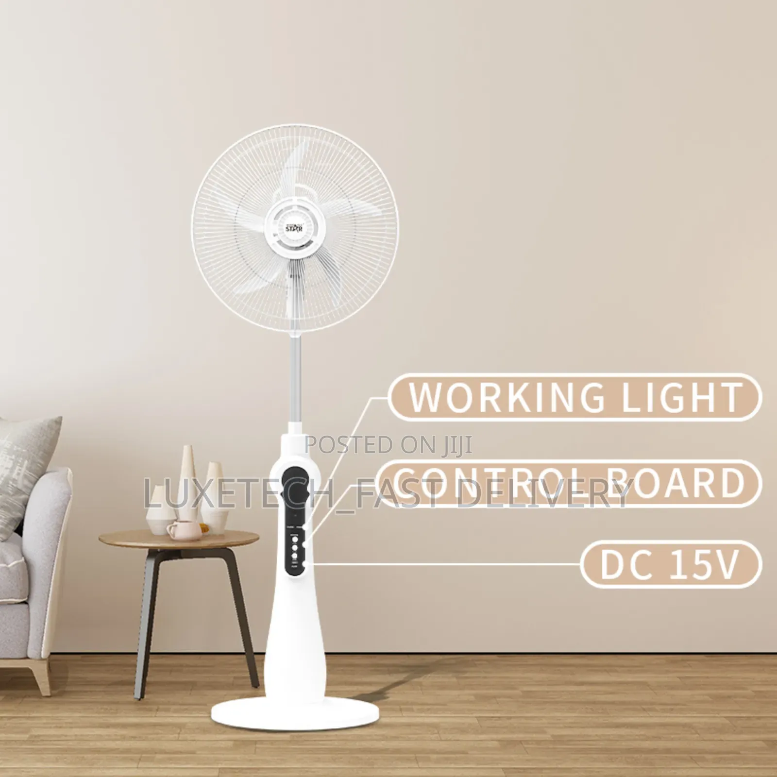 Winning Star St-4004 Rechargeable Oscillating Stand Fan Remote Control