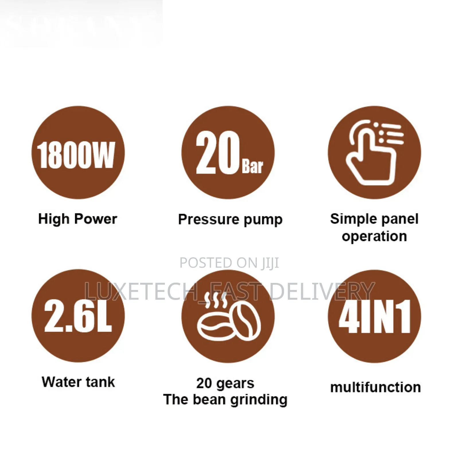 Sokany Sk-04032 4-in-1 Digital Espresso Coffee Machine With Grinder