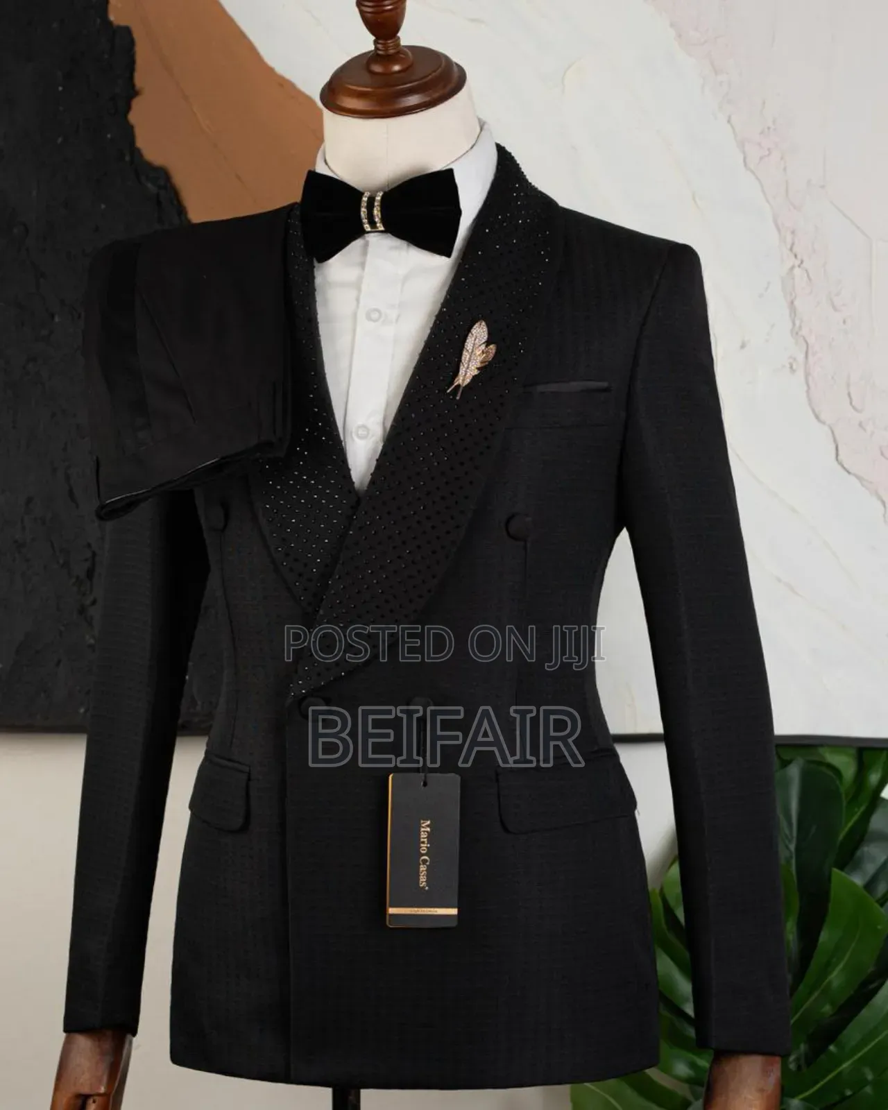 Black Stoney Taxedo Suit