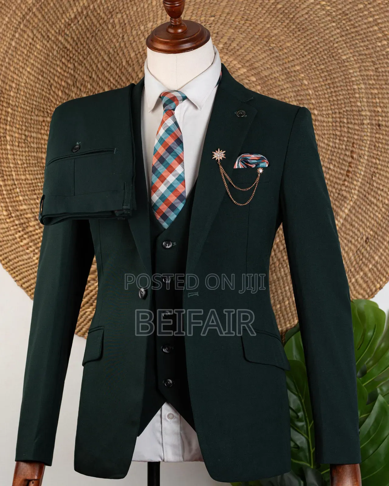 Deep Green Single Button Suitq