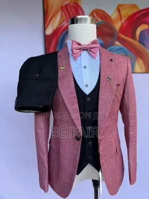 Peach and Black Mix Suit