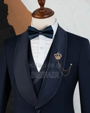 Full Dark Blue Taxedo Suit