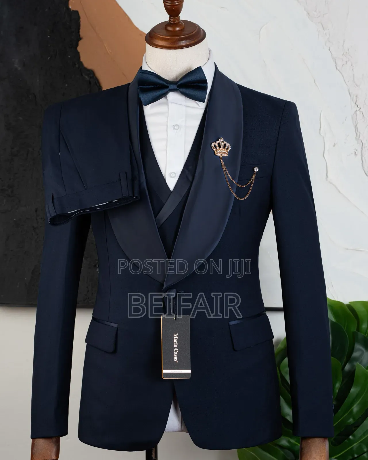Full Dark Blue Taxedo Suit