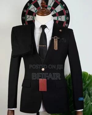 Gold Button Black Suit