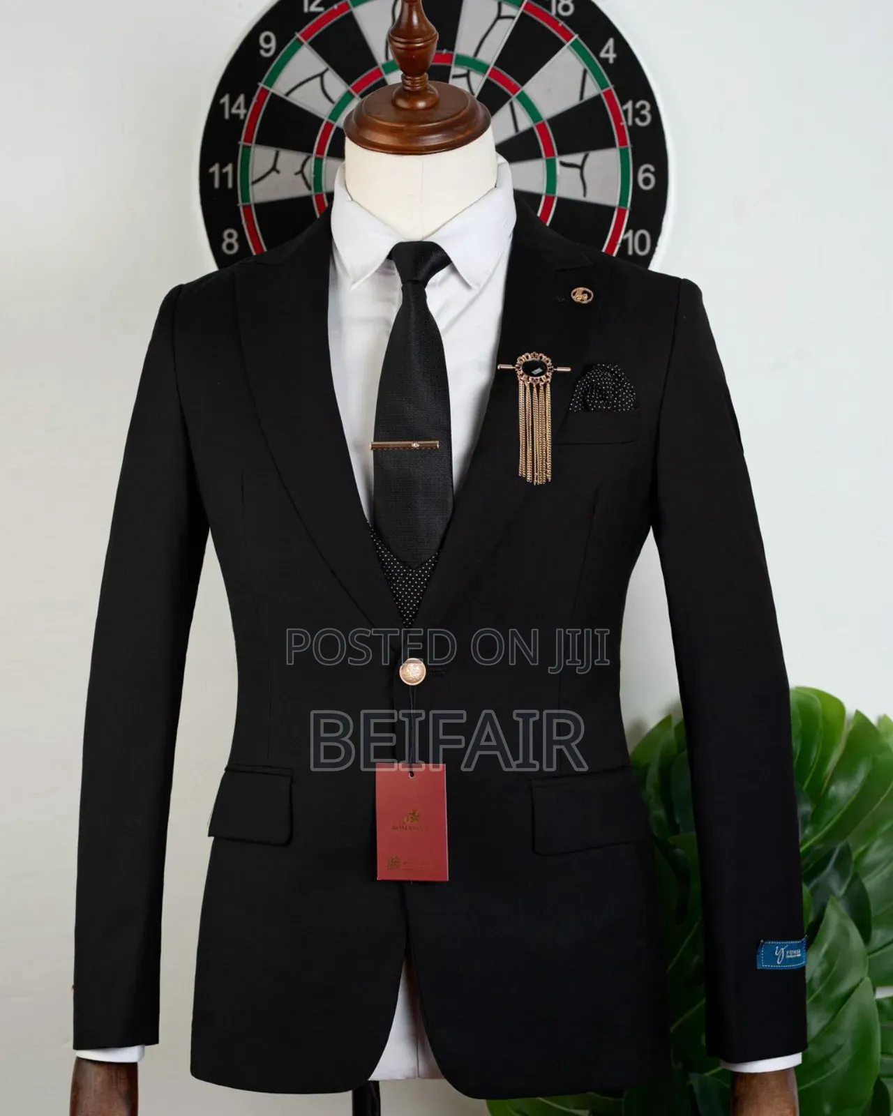Gold Button Black Suit