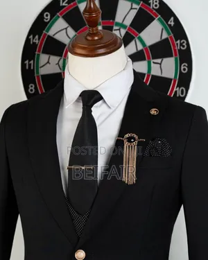 Gold Button Black Suit