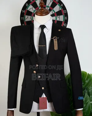 Gold Button Black Suit