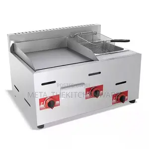 Commercial Gas Griddle Chapati 4 Size With Electric Fryer 6l