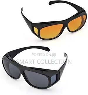 2 In 1hd Night Vision Wrap Arounds Driving Sunglasses