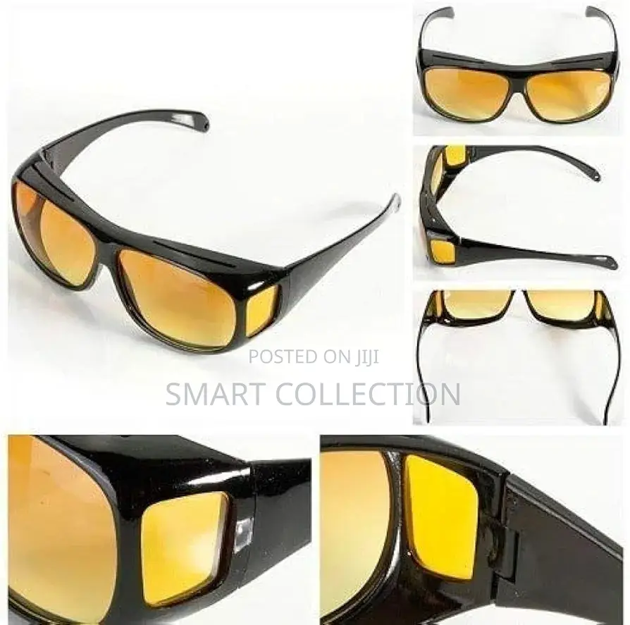 2 In 1hd Night Vision Wrap Arounds Driving Sunglasses