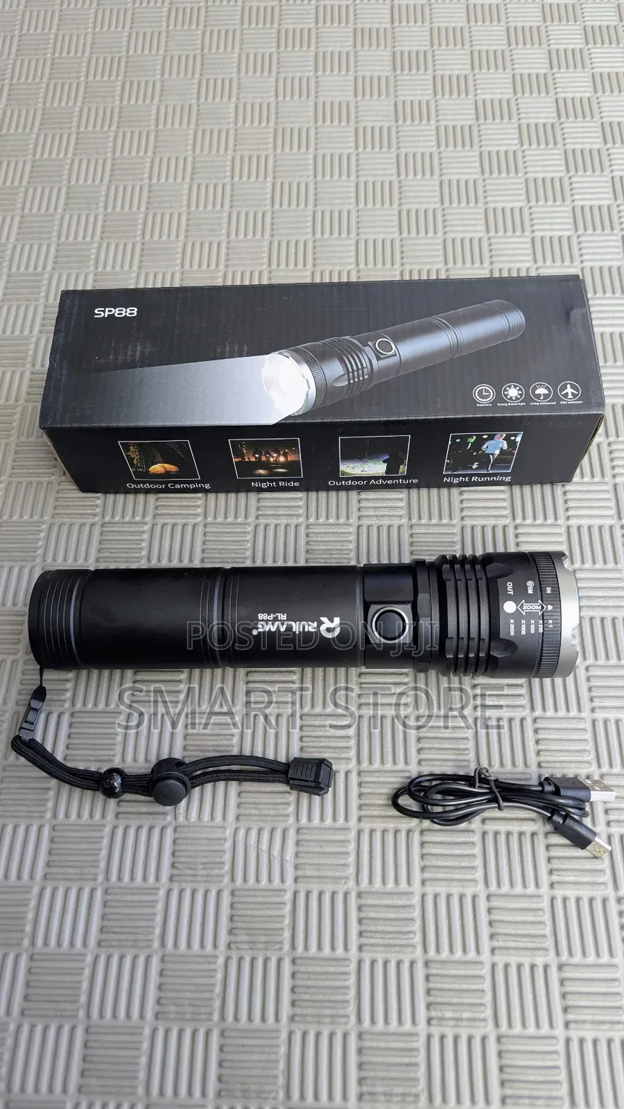 Ruillave Powerful Led Flashlight + Power Bank – Model Sp88 (Fl-795)