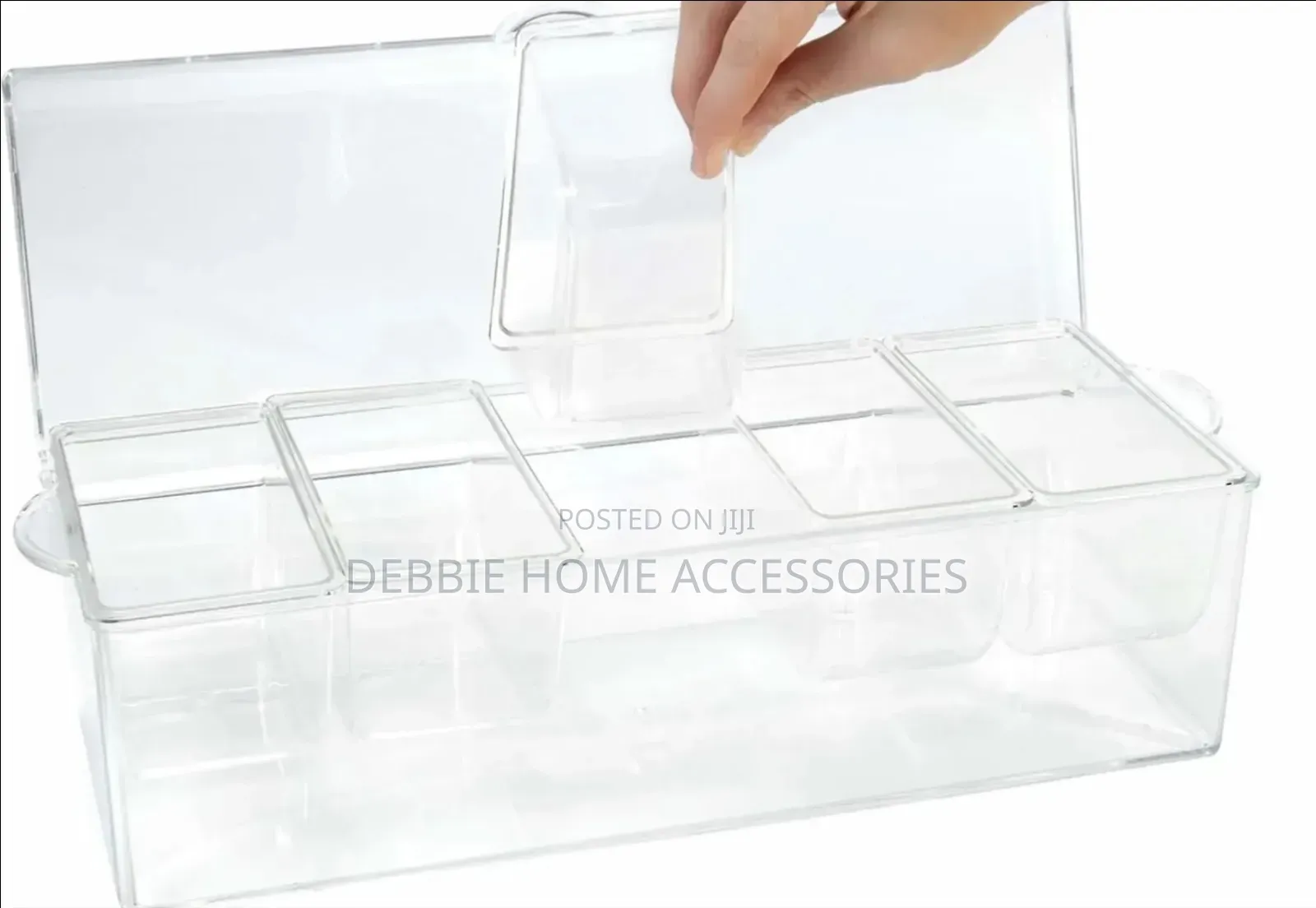 Condiment Tray With Ice Chamber(4 Removable Fruit Tray) In 1