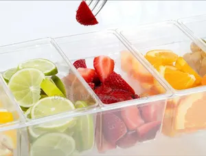 Condiment Tray With Ice Chamber(4 Removable Fruit Tray) In 1