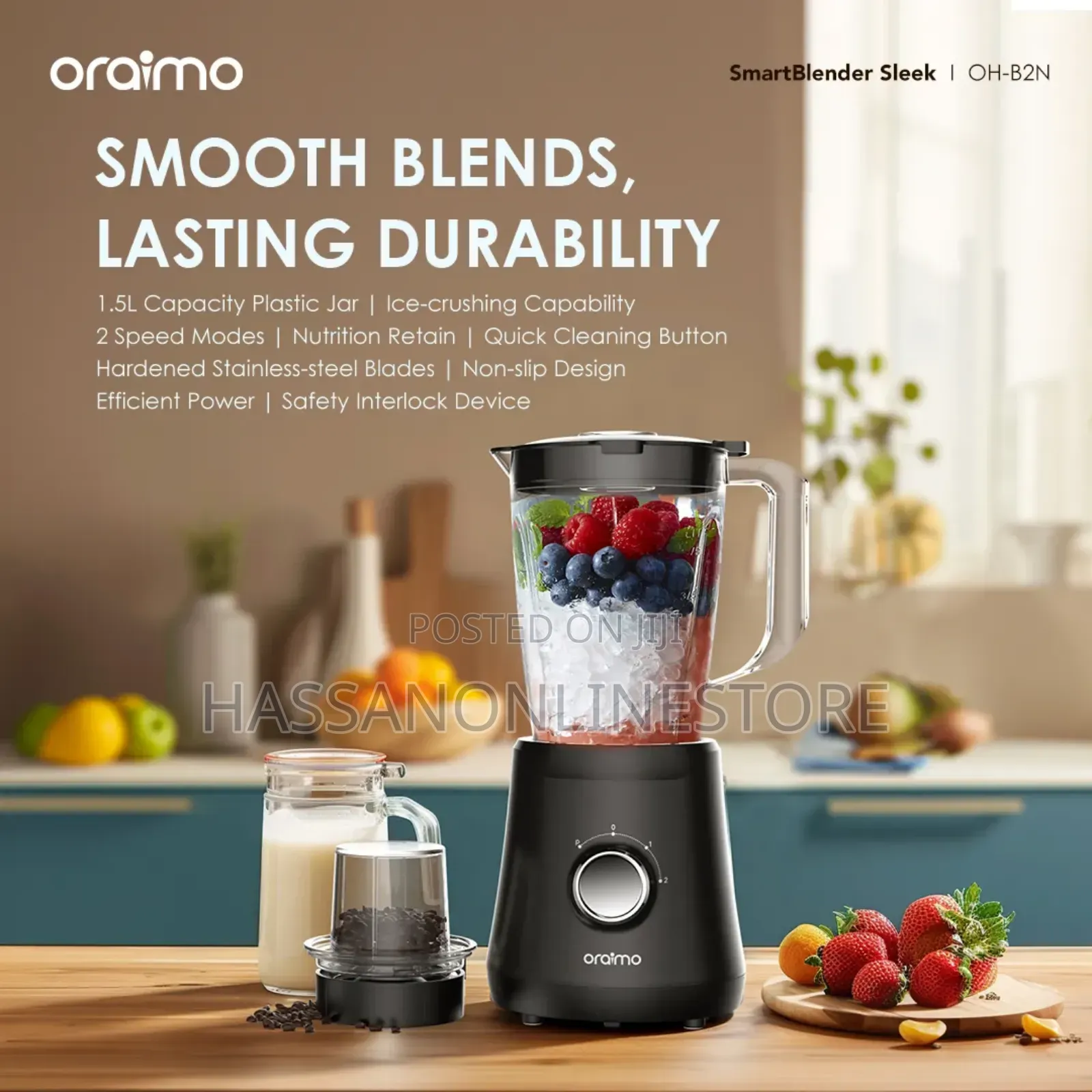 Oraimo Smartblender Sleek 1.5l 2 Speeds Blender