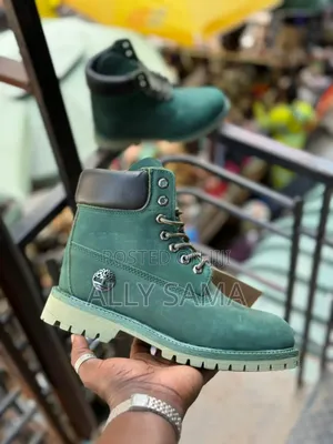 Men's Boots Timberland Color Green Material Pure Leather