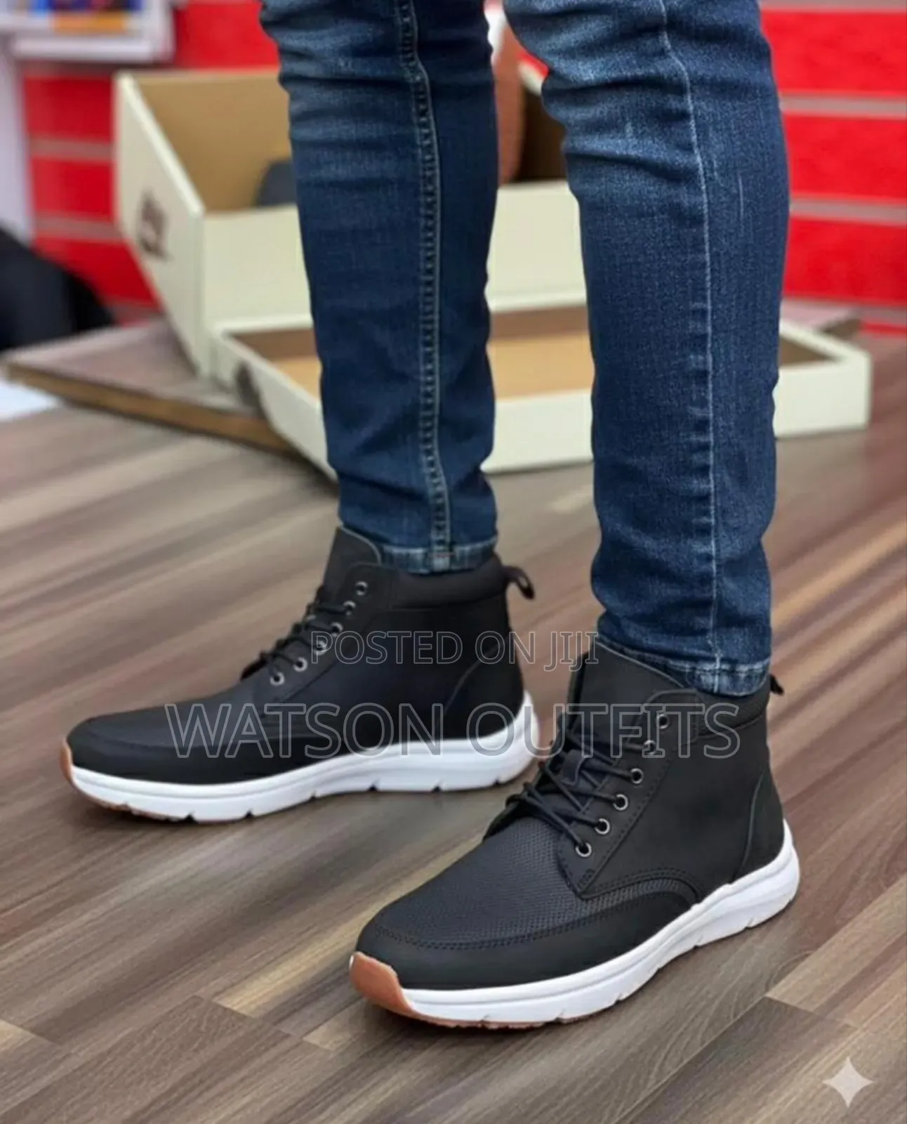 Buti Za Kiume or Men's Boot Shoes Vya Materials Ya Leather