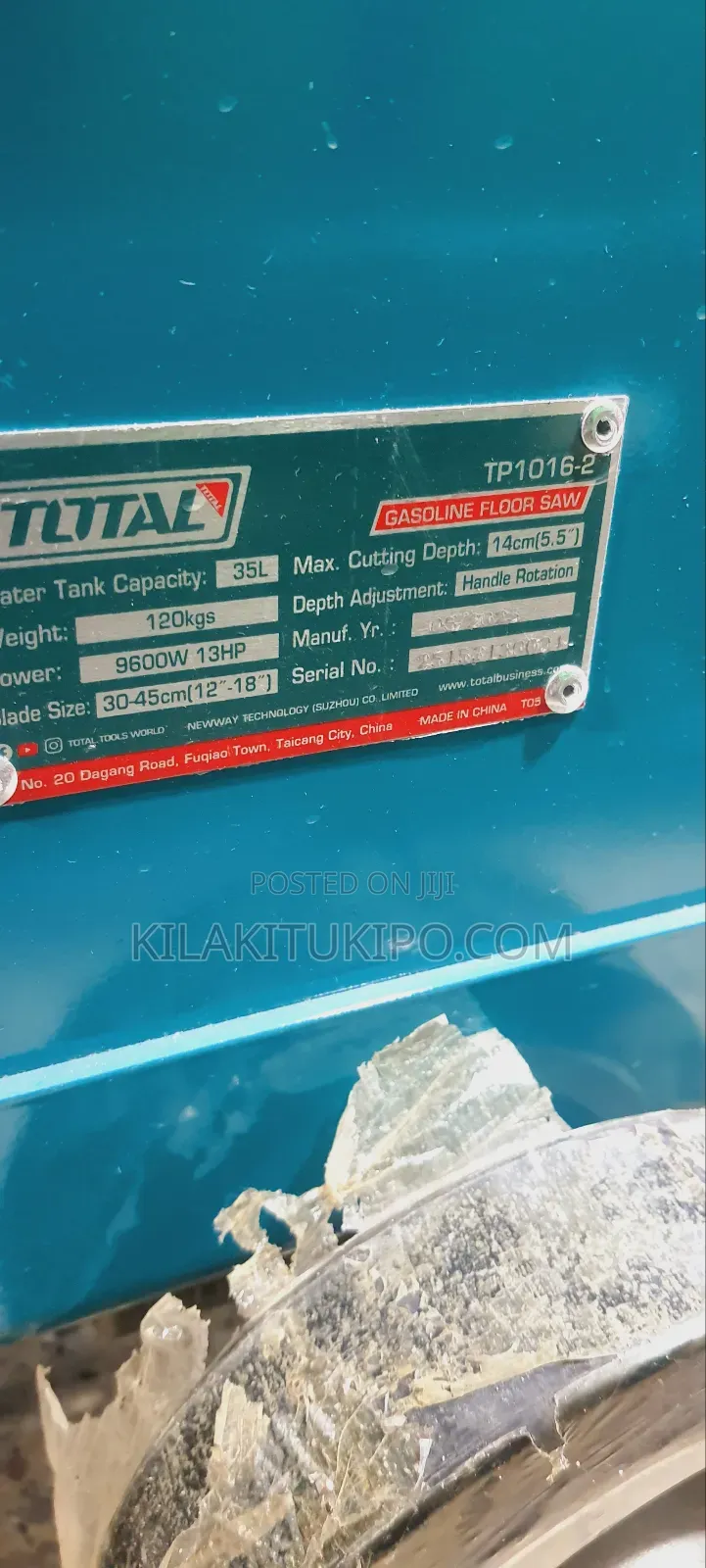 Total Gasoline Floor Saw 13hp