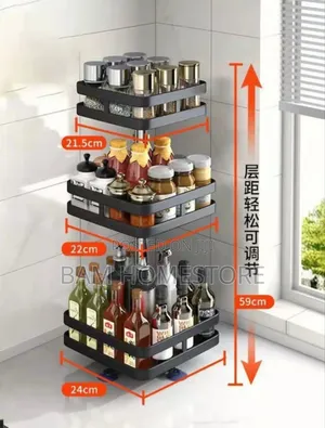 Adjustable 3-Tier Kitchen Spice Condiment Rack