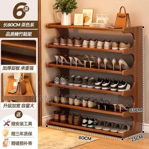 5-Tier Wooden Shoe Storage Rack (83x70x20cm)