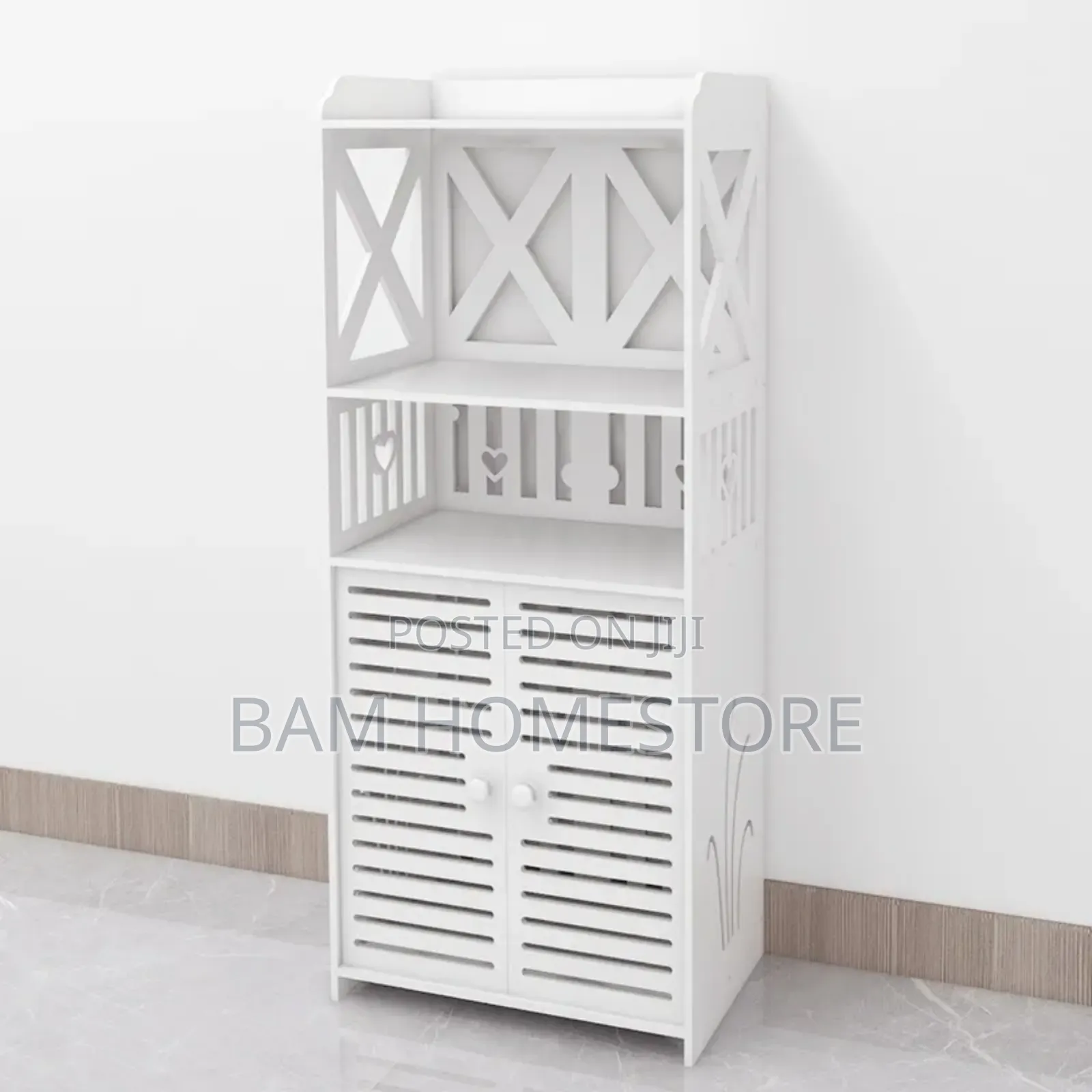 White Multi-Purpose Bathroom Storage Cabinet (90cm)
