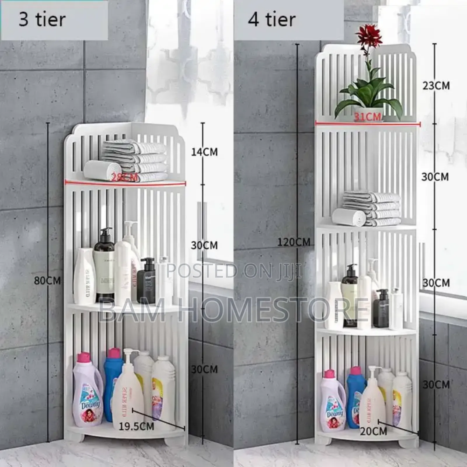 5-Tier Waterproof Corner Shelf Unit (120x21cm)