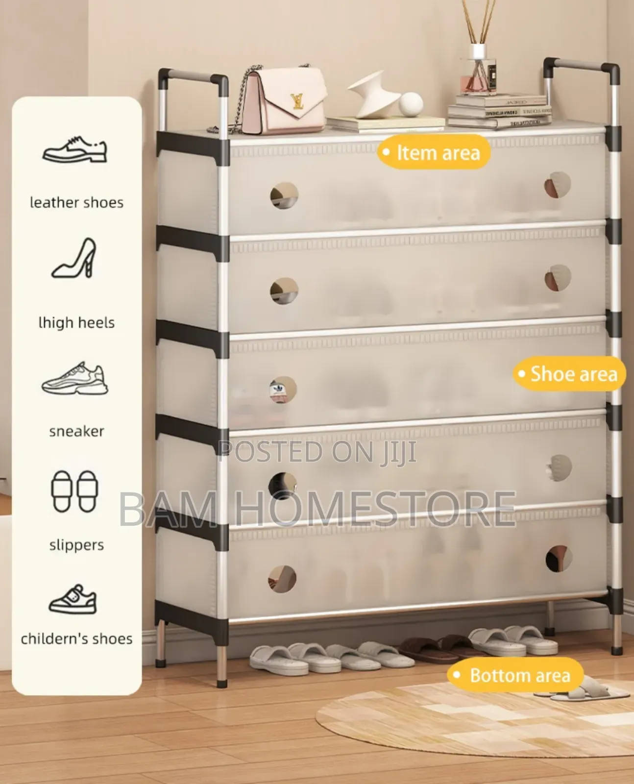 6-Tier Modular Storage Drawer Unit (83x28x128cm)
