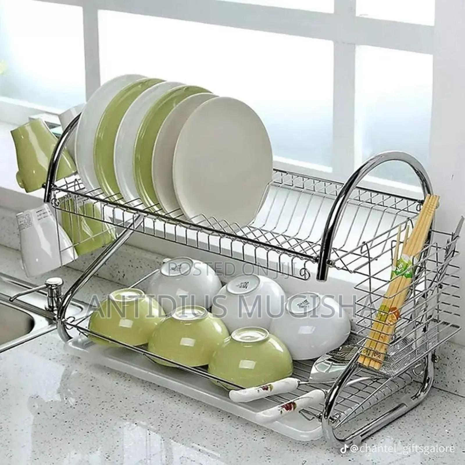 2-Tier Stainless Steel Dish Drying Rack