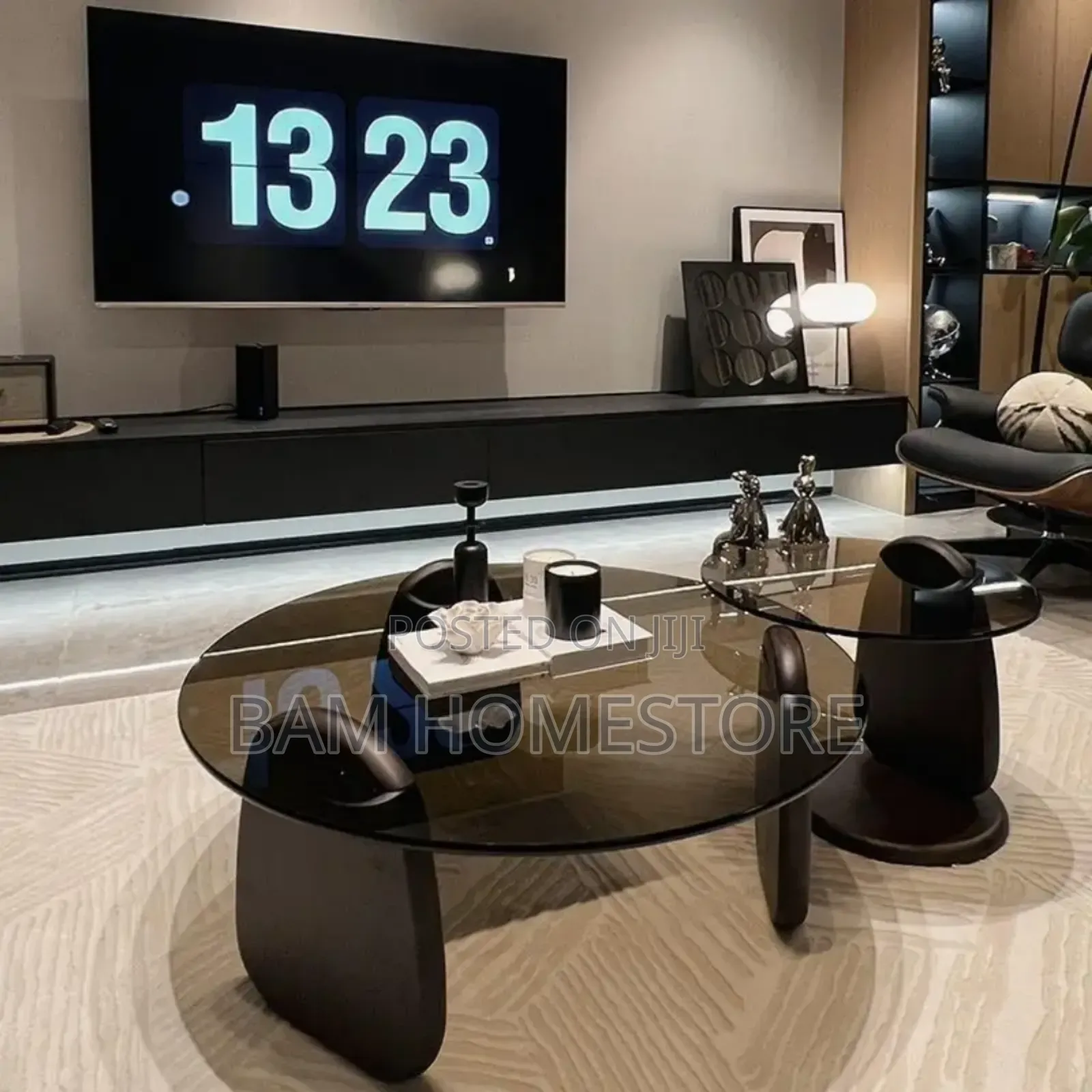 Modern Glass Coffee Side Table Set (Model Ym-137)