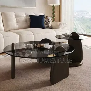 Modern Glass Coffee Side Table Set (Model Ym-137)