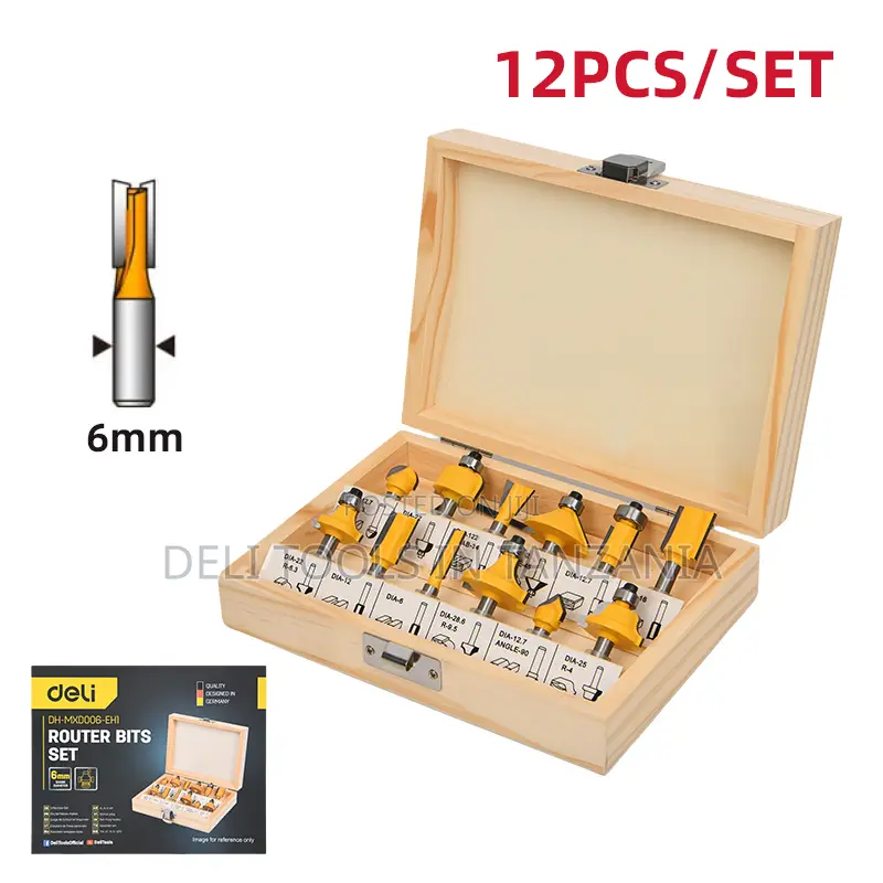Deli 12 PCS Router Bits Set