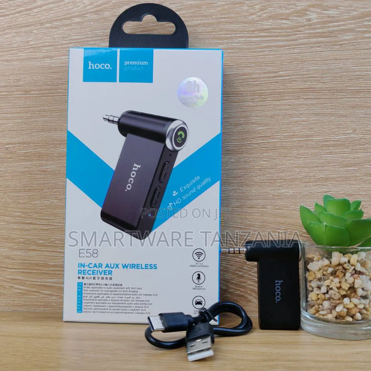 Hoco E58 in-Car Bluetooth Aux Receiver Wireless Audio Adapter