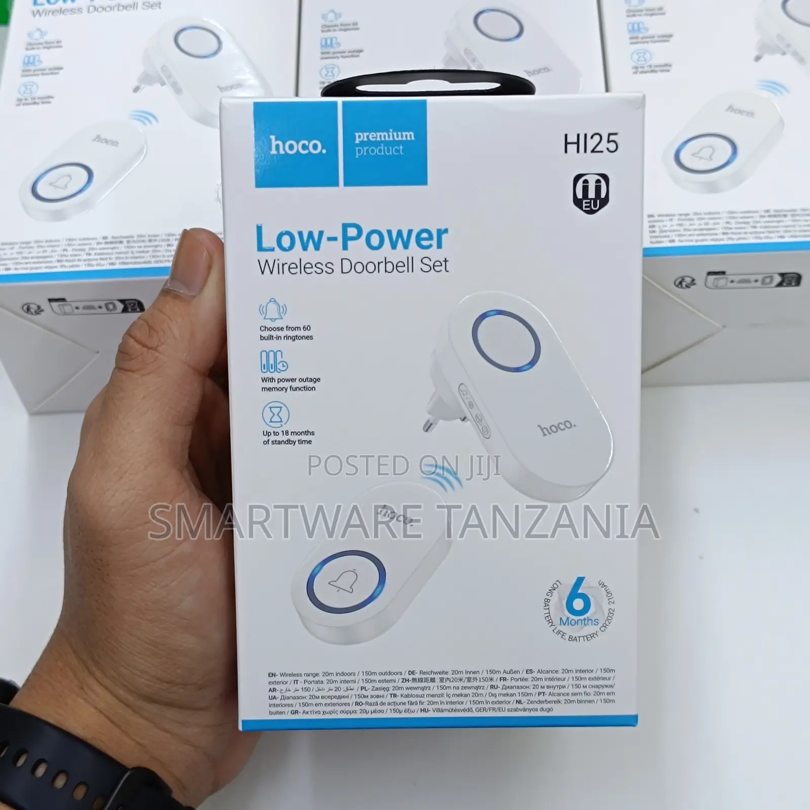 Hoco Hi25 Wireless Doorbell Set Low Power 60 Ringtones 150m Range