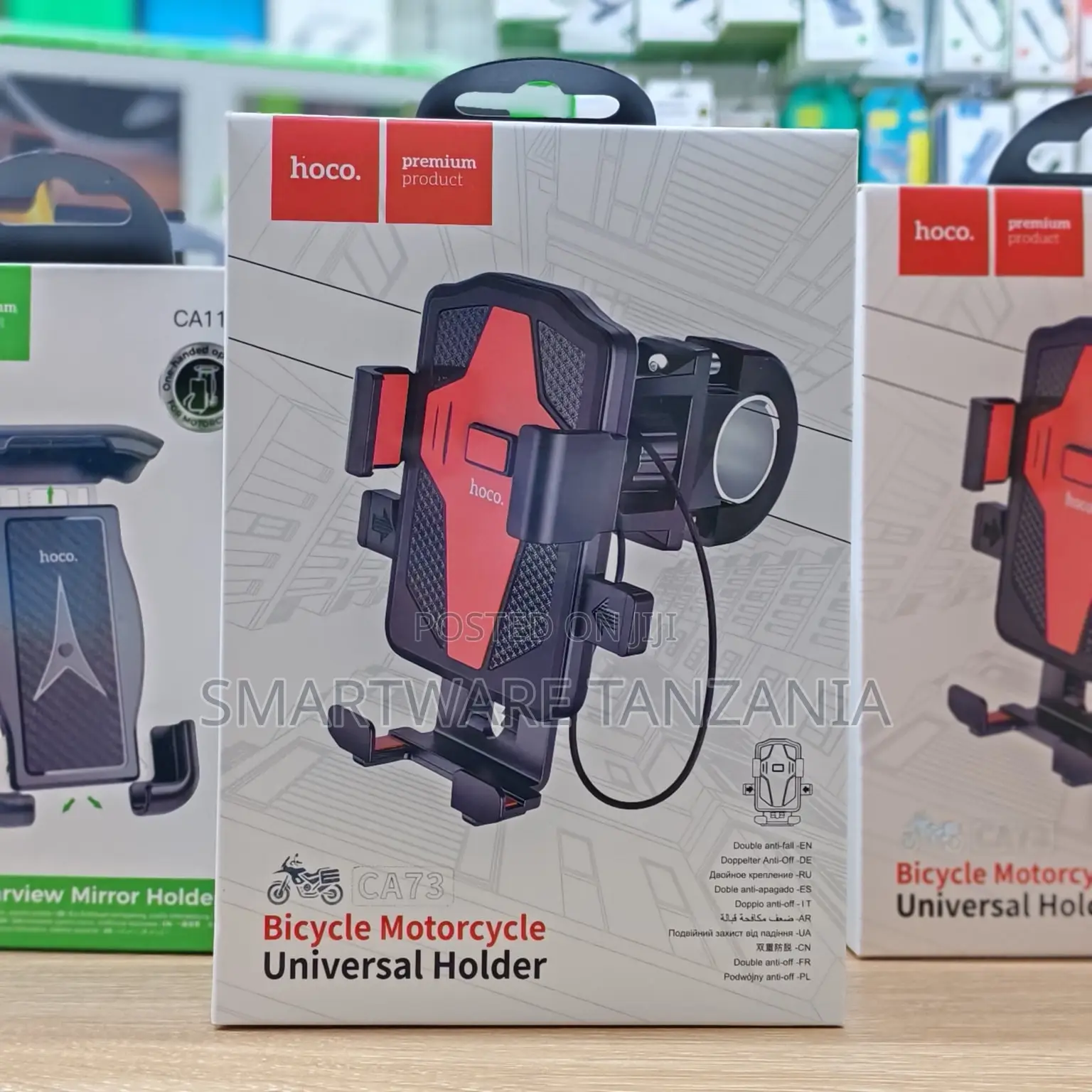 Hoco Ca73 Red Double Lock Bike Phone Holder Universal Fit Design
