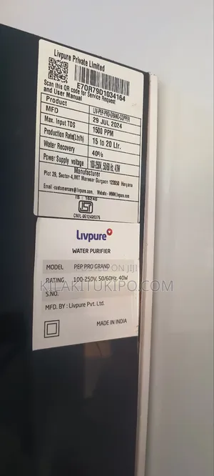 Water Purifier Livpure Pep Pro Grand Any Water Purifier