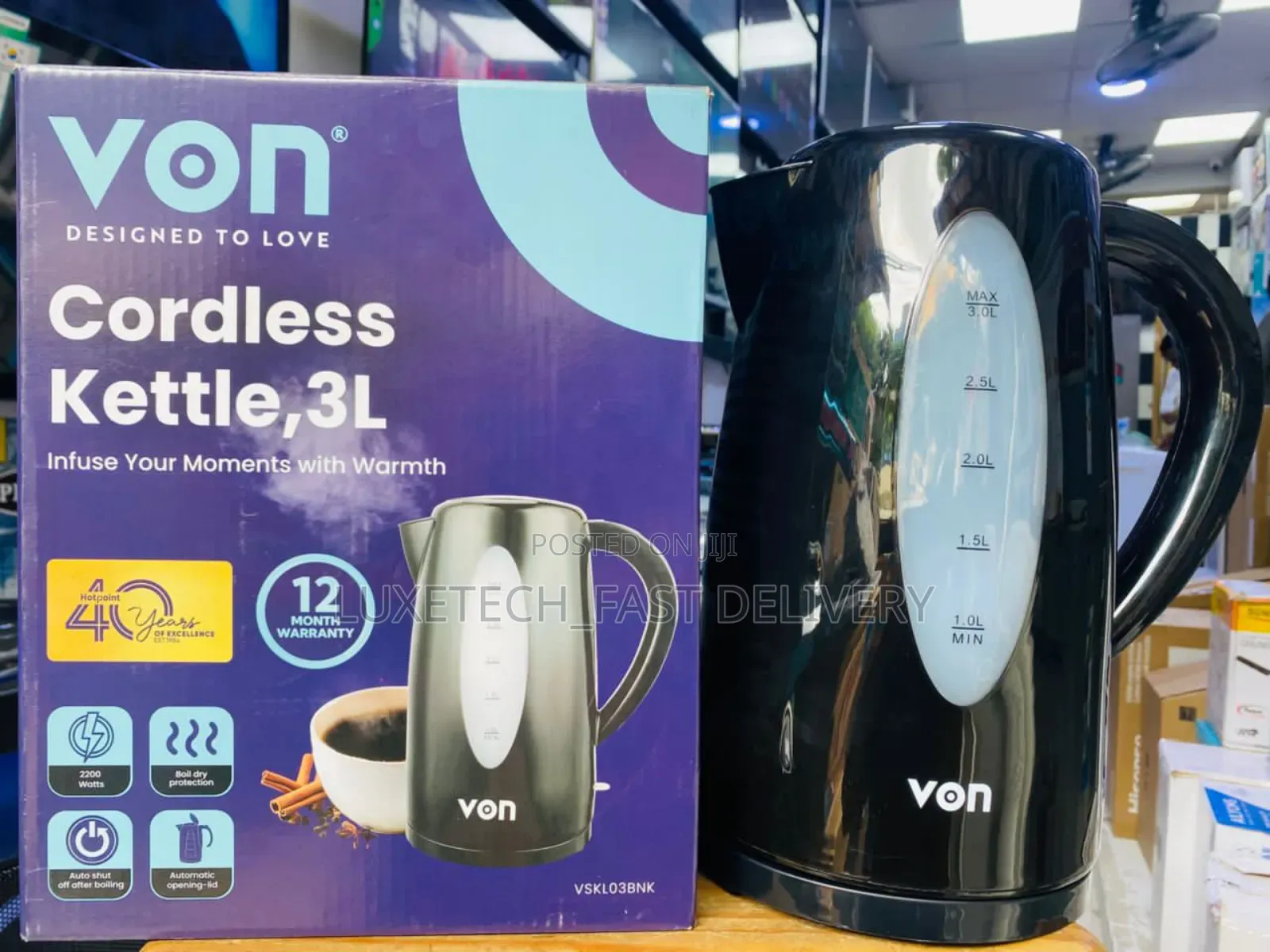 Von 3-Liters Cordless Kettle (Von Kettle)