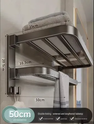 Wall-Mounted Double-Folding Towel Rack