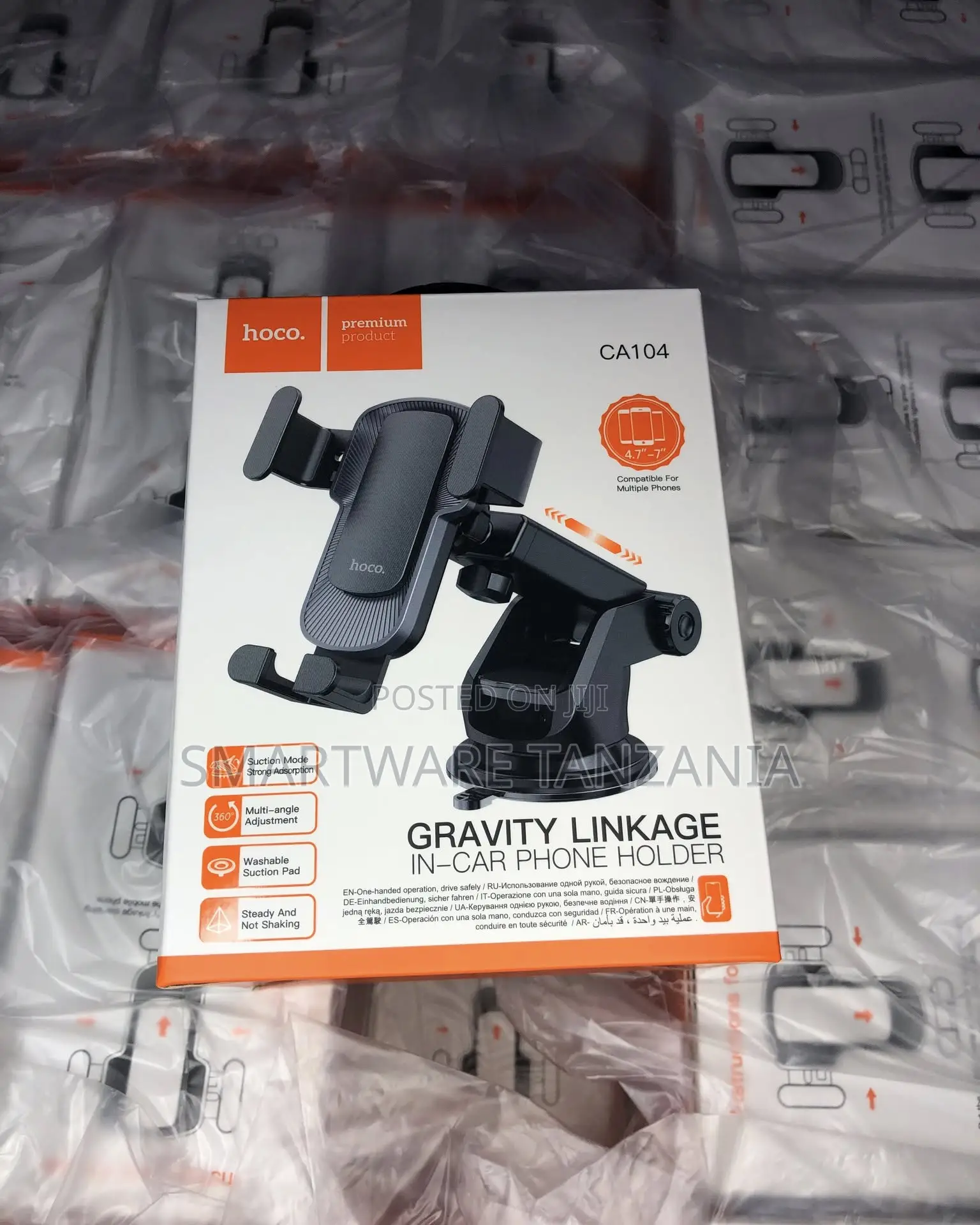 Hoco Ca104 Gravity Linkage Car Phone Holder Suction Mount 4.7-7 Inch