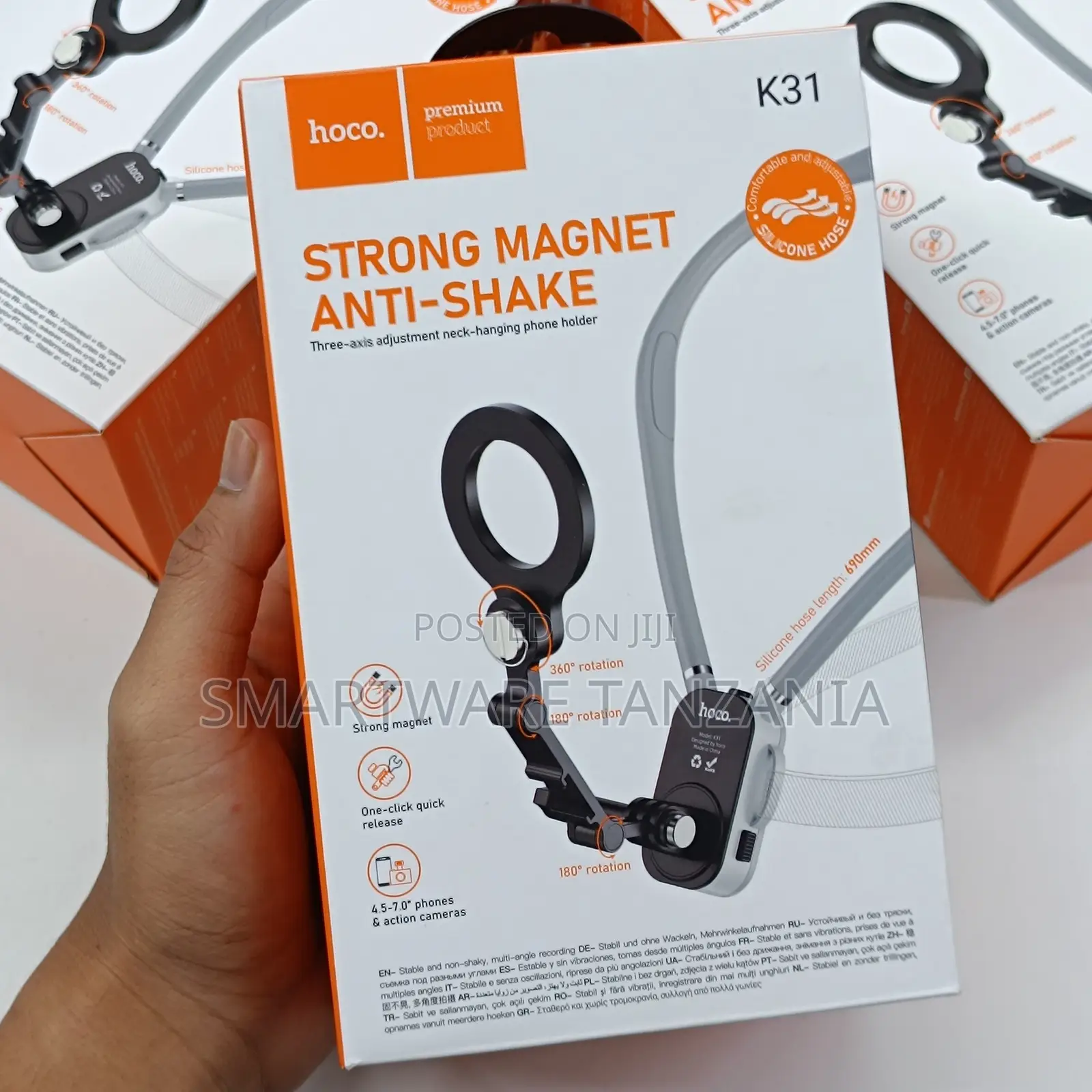 Hoco Magnetic Neck Mount Phone Holder Anti-Shake 3-Axis Design