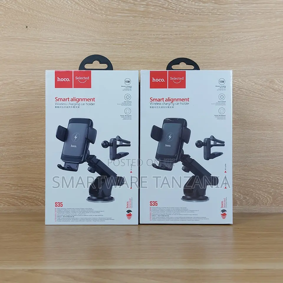 Hoco S35 Smart Wireless Charging Car Mount 15w Auto Alignment Grip