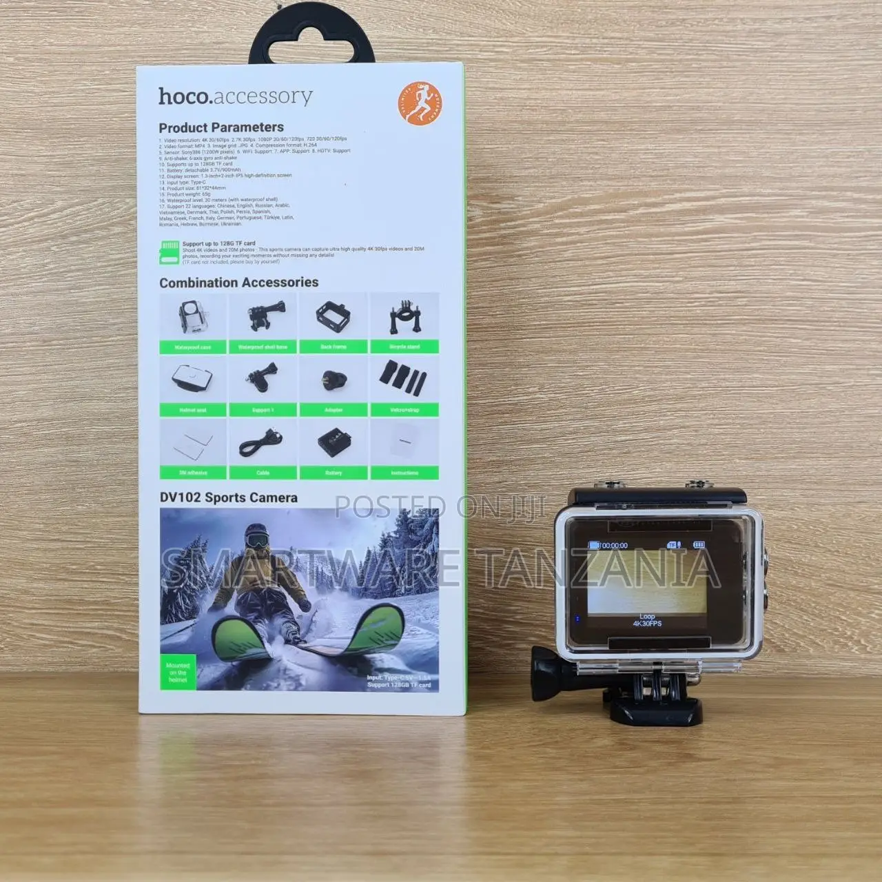 Hoco Dv102 Sports Action Camera 30fps Waterproof Wifi Touch Screen
