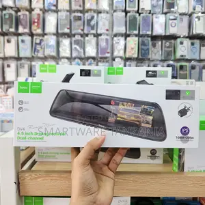 Hoco Dv4 Dual Lens Rearview Mirror Dash Cam 1080p Ips Display